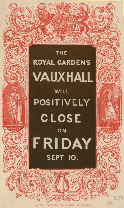 A Royal Gardens Vauxhall pozitívan bezár alkotó: English School
