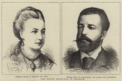 A királyi esküvő Belgiumban (metszet) alkotó: English School