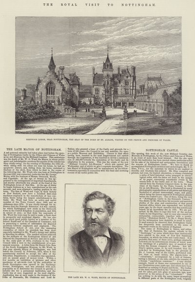 Királyi látogatás Nottinghamben (metszet) alkotó: English School