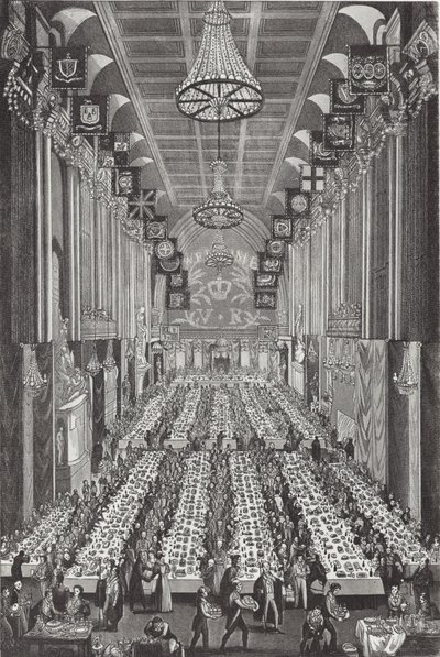 Királyi lakoma a Guildhallban 1837. november 9-én alkotó: English School