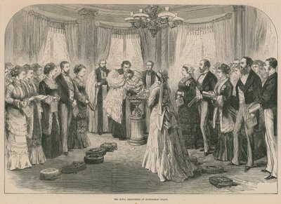 Királyi keresztelő a Buckingham-palotában alkotó: English School