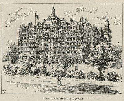 A Russell Hotel, kilátás a Russell Square felől alkotó: English School