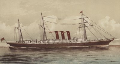 Az SS "New York városa", Inman és nemzetközi vonal (chromolitho) alkotó: English School