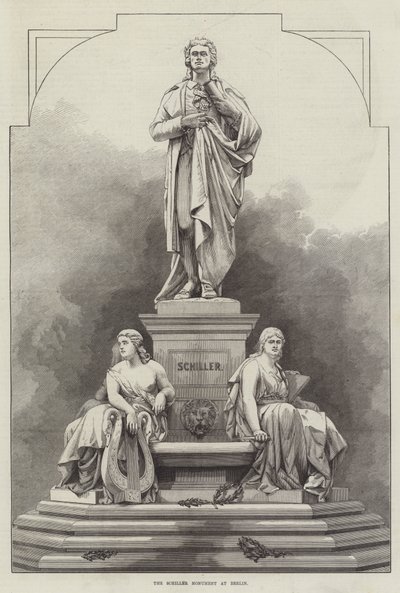 Schiller-emlékmű Berlinben (metszet) alkotó: English School