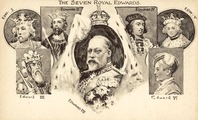 A hét királyi Edwards (litográfia) alkotó: English School