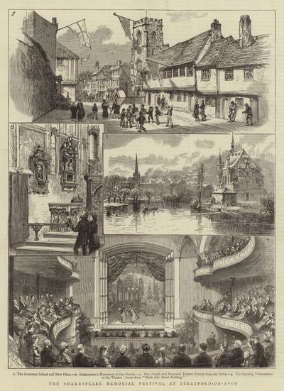 Shakespeare Emlékfesztivál Stratford-on-Avonban (metszet) alkotó: English School