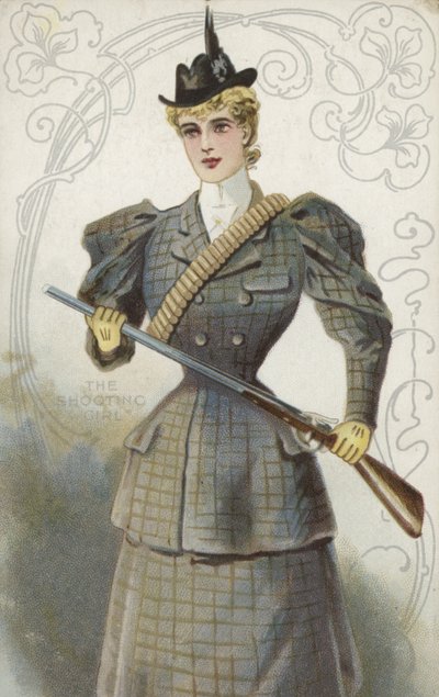 A lövöldöző lány (chromolitho) alkotó: English School