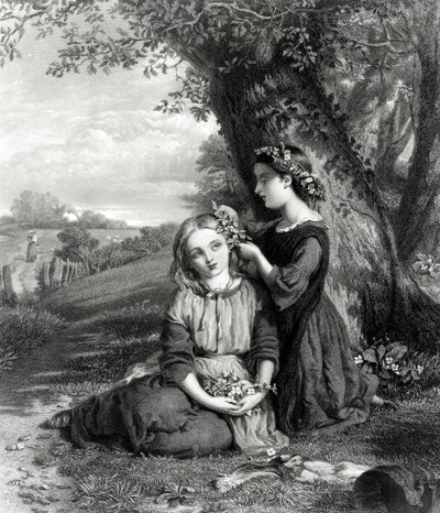 The Sisters, megjelent az Art Journalban (1867), metszette C. Cousen, 1867 alkotó: English School