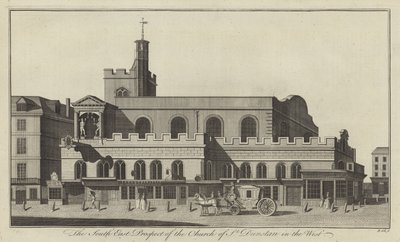 A St Dunstan-templom délkeleti kilátója nyugaton, Londonban alkotó: English School