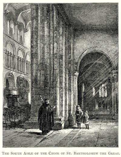 A Nagy Szent Bertalan kórus déli mellékhajója (metszet) alkotó: English School