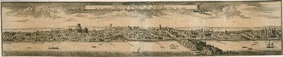 London déli kilátása, az 1666-os nagy tűzvész után alkotó: English School