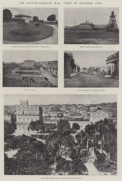 A spanyol-amerikai háború, Matanzas kilátásai, Kuba (metszet) alkotó: English School