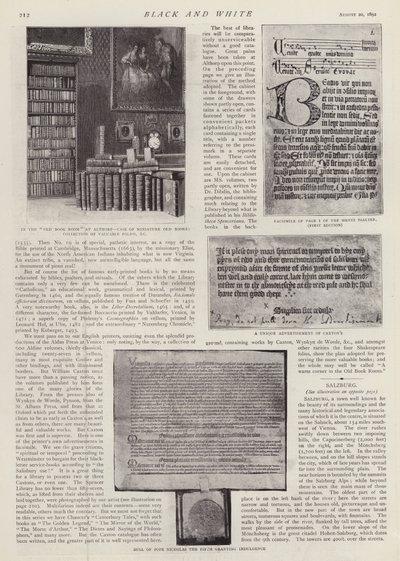 A Spencer Könyvtár az Althorp House-ban, Northamptonshire-ben, Earl Spencer székhelye (litho) alkotó: English School