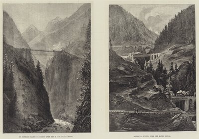 A Szent Gothard vasúti alagút (metszet) alkotó: English School