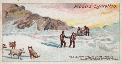 Az indulás Cape Roydsból, Shackleton expedíciója (chromolitho) alkotó: English School