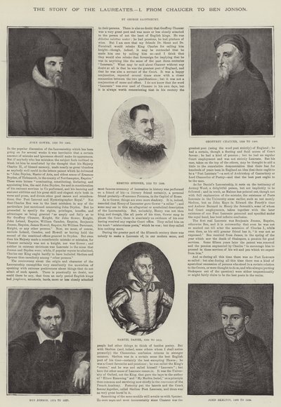 A díjazottak története Chaucertől Ben Jonsonig (metszet) alkotó: English School