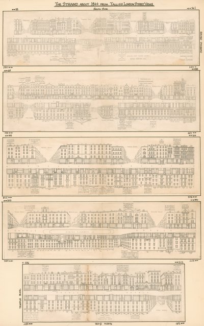 The Strand 1844-ről a Talliss London Street Views-ból alkotó: English School