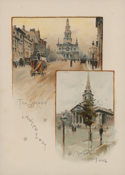 The Strand kelet felé nézve, St Martin in the Fields alkotó: English School