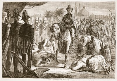 Moolraj megadása, illusztráció a Cassells Illustrated History of England-ből alkotó: English School