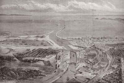 The Swansea Harbour and Docks, The Illustrated London News, 1881. október 22. alkotó: English School