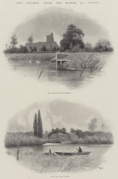 A Temze, a toronytól az Iffley-ig (litho) alkotó: English School