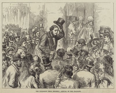 A Tichborne-per folytatódott, a felperes érkezése (metszet) alkotó: English School