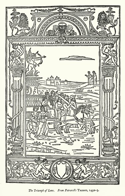 A szerelem diadala, Petrarca Trionfi című művéből alkotó: English School