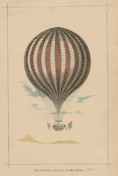 Mr Green Vauxhall léggömbje; Vauxhall Gardens, London alkotó: English School