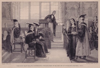 A kancellárhelyettes, aki az Istenség Bachelor fokozatát adományozza, Oxford, 1842 alkotó: English School