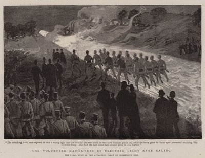 Önkéntes manőverek elektromos fénnyel Ealing közelében (litho) alkotó: English School