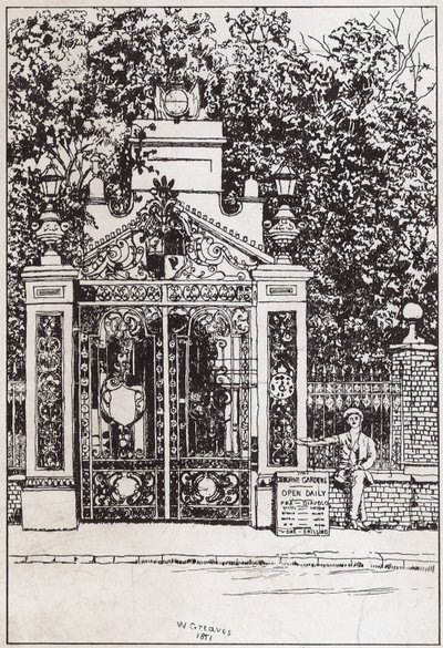 A vízparti bejárat, a Cremorne Gardens alkotó: English School