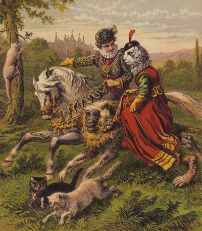 A fehér macska (színes litográfia) alkotó: English School