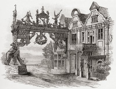 The White Hart Inn, Scole, Norfolk a 17. században, J. R. Green „A Short History of the English People” című művéből, 1893-ban alkotó: English School