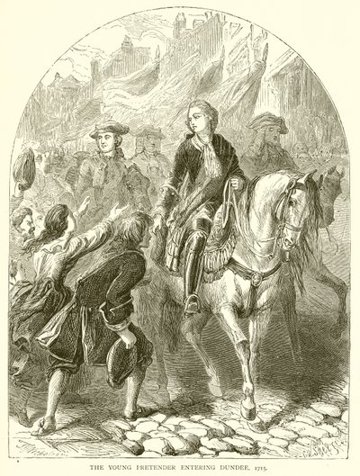 Az ifjú színlelő belép Dundee-be, 1715 alkotó: English School