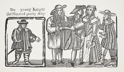 A fiatal lovag, aki feleségül vette a csinos Bettyt, illusztráció a Chap-books of the Eighteenth Century-ből, John Ashton, pub. 1882 alkotó: English School