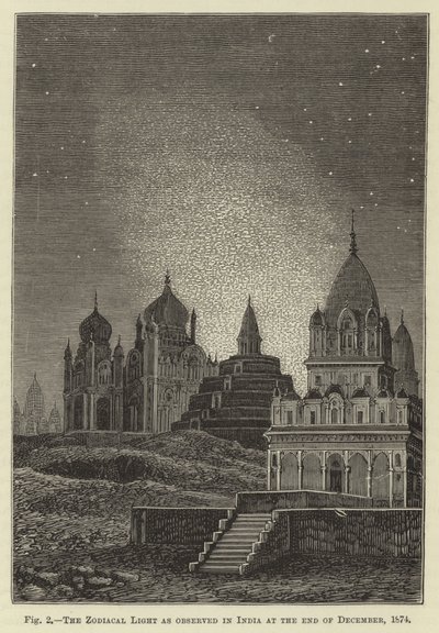 Az állatövi fény Indiában 1874. december végén alkotó: English School