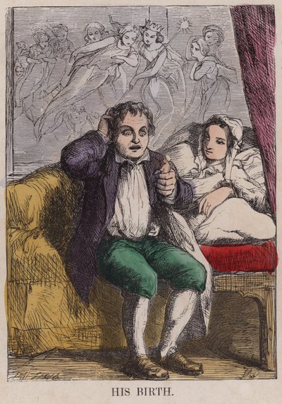 Tom Thumb születése (színes metszet) alkotó: English School