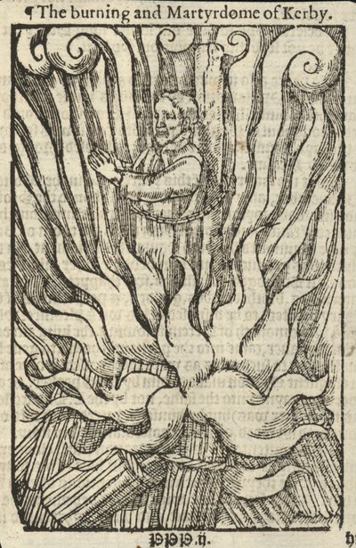 Kerby elégetése és mártíromsága (metszet) alkotó: English School
