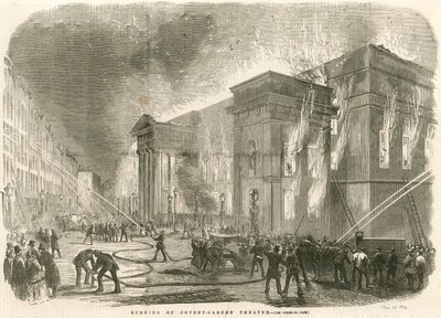 A londoni Covent Garden Theatre felgyújtása 1856. március 5-én reggel alkotó: English School