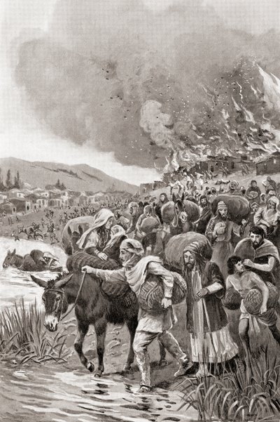 Szardisz felgyújtása az időszámításunk előtti 498-as Ion-felkelés idején, Hutchinson A nemzetek története című művéből, 1915. alkotó: English School