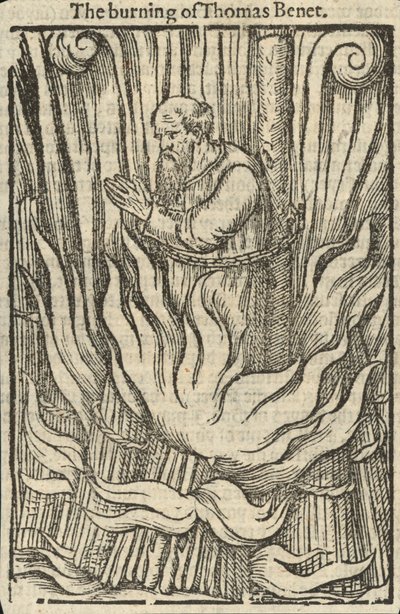 Thomas Benet megégetése (metszet) alkotó: English School