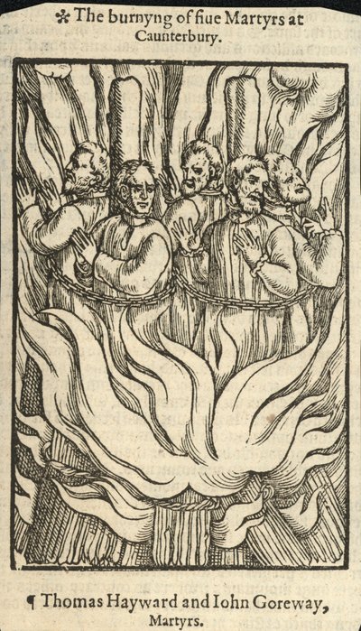 Öt vértanú elégetése Canterburyben (metszet) alkotó: English School