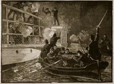 A Caroline rögzítése, 1837, illusztráció a Cassells Illustrated History of Englandből (szépia fotó) alkotó: English School