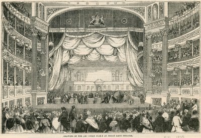 Az Art Union díjainak rajza a Drury Lane Színházban 1843-ban alkotó: English School