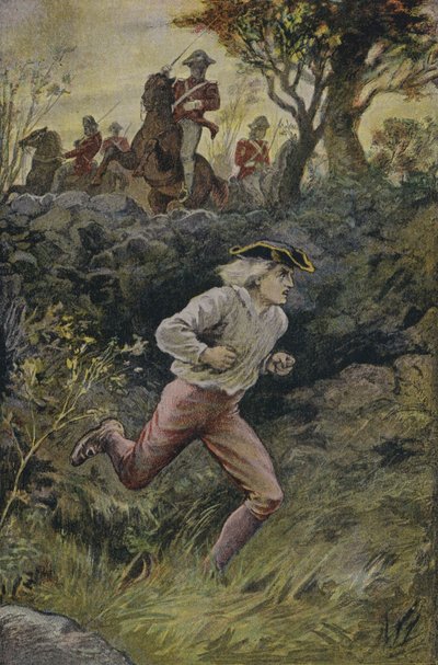 Harvey Birch szökése: A kém illusztrációja, James Fenimore Cooper alkotó: English School