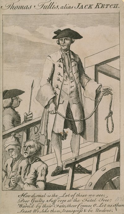 Thomas Tullis, alias Jack Ketch kivégzése (metszet) alkotó: English School