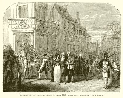 A Szabadság első napja. Jelenet Párizsban, 1789-ben, a Bastille elfoglalása után alkotó: English School