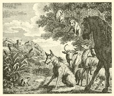 A béka és a róka (metszet) alkotó: English School