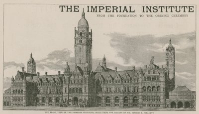 Az Imperial Institute elölnézete, Thomas E Collcutt tervei alapján alkotó: English School