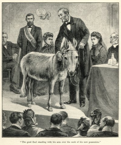 "A jó gróf karjával új birtoka nyakán áll" (litho) alkotó: English School